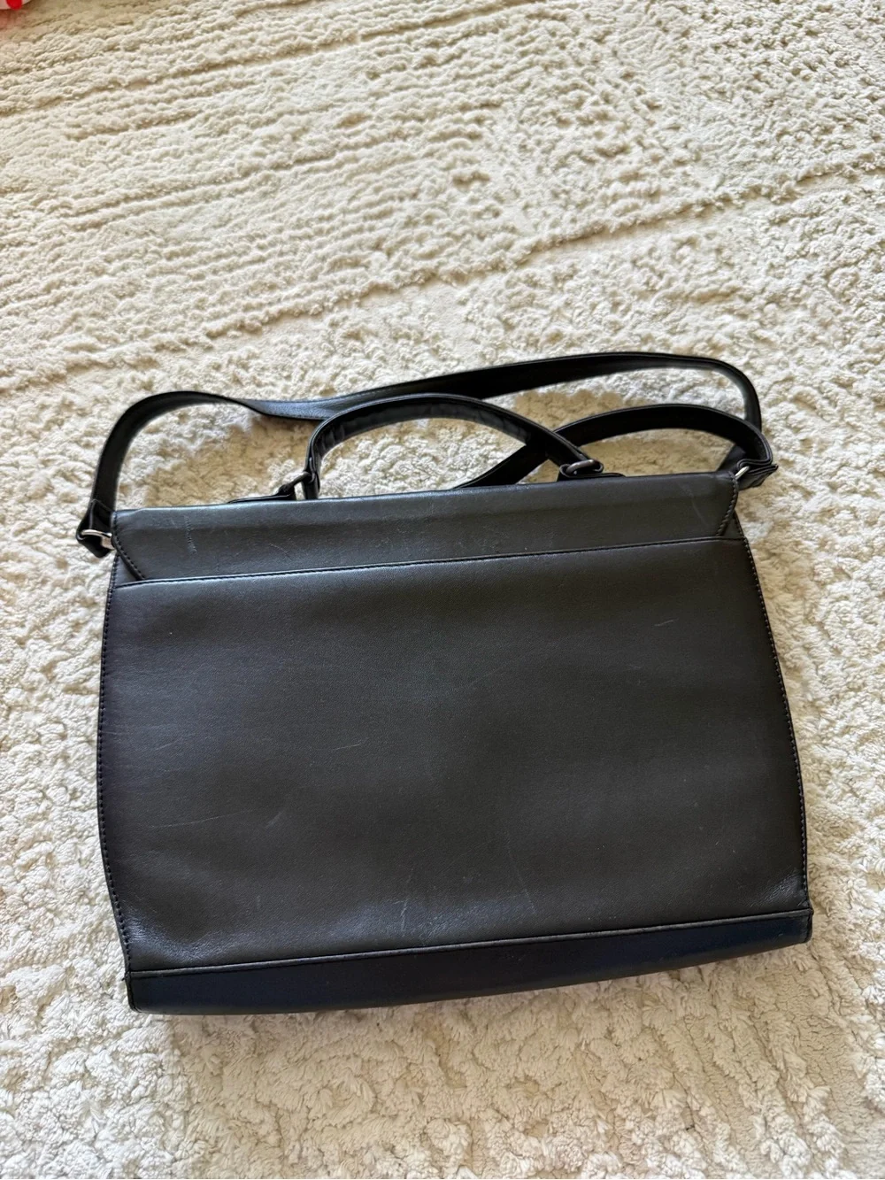 vintage black leather Pierre Cardin briefcase